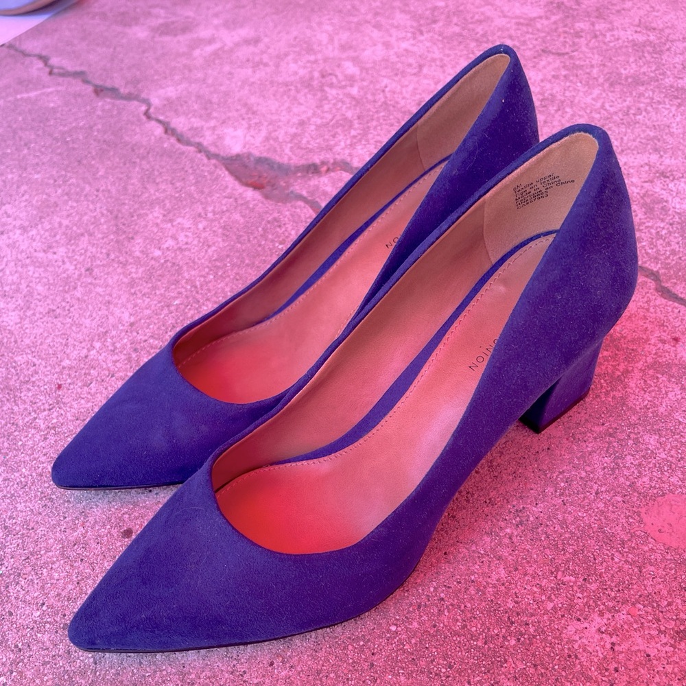 14th & Union - Blue pointed toe block heels Size 6